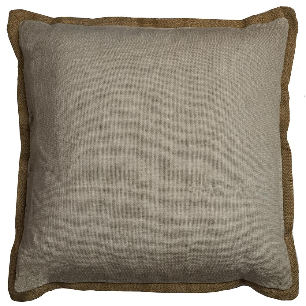 Rizzy Home Decorative Poly Filled Throw Pillow Solid 22"X22" Khaki