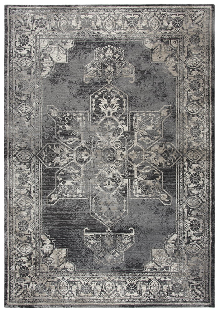 Rizzy Rugs Panache Area Rug PN6972 Gray Petals Corners 7' 10" x 10' 10" Rectangle