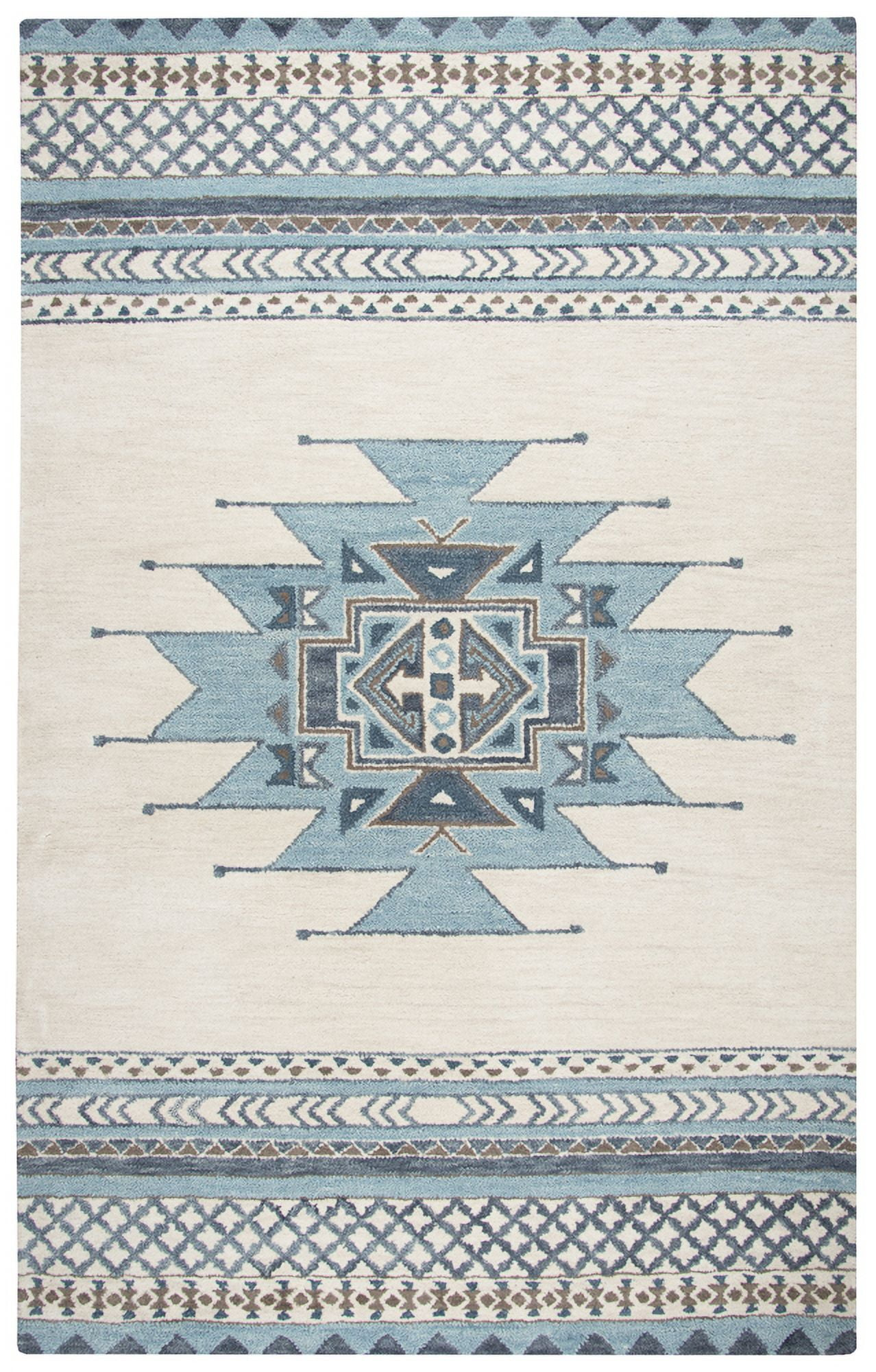 Rizzy Rugs Southwest Area Rug SU567A Blue Angled Lines 5' x 8' Rectangle