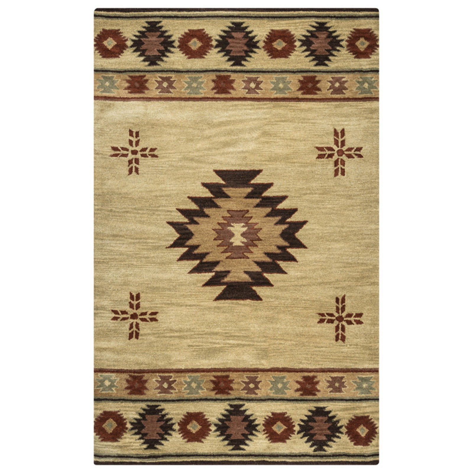 Rizzy Rugs Southwest Area Rug SU2007 Khaki Petals Shapes 3' x 5' Rectangle