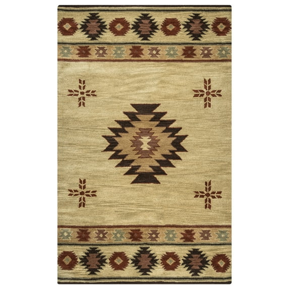 Rizzy Rugs Southwest Area Rug SU2007 Khaki Petals Shapes 3' x 5' Rectangle