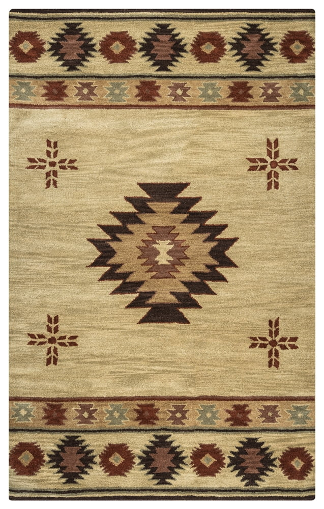 Rizzy Rugs Southwest Area Rug SU2007 Khaki Petals Shapes 5' x 8' Rectangle