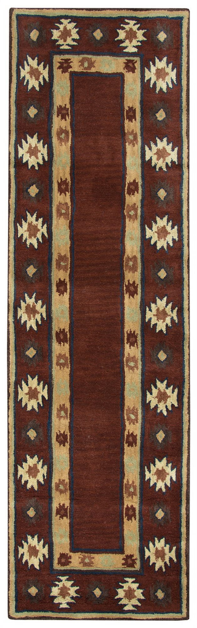 Rizzy Rugs Southwest Area Rug SU2014 Burgundy Blocks Cubes 2' 6" x 8' Rectangle