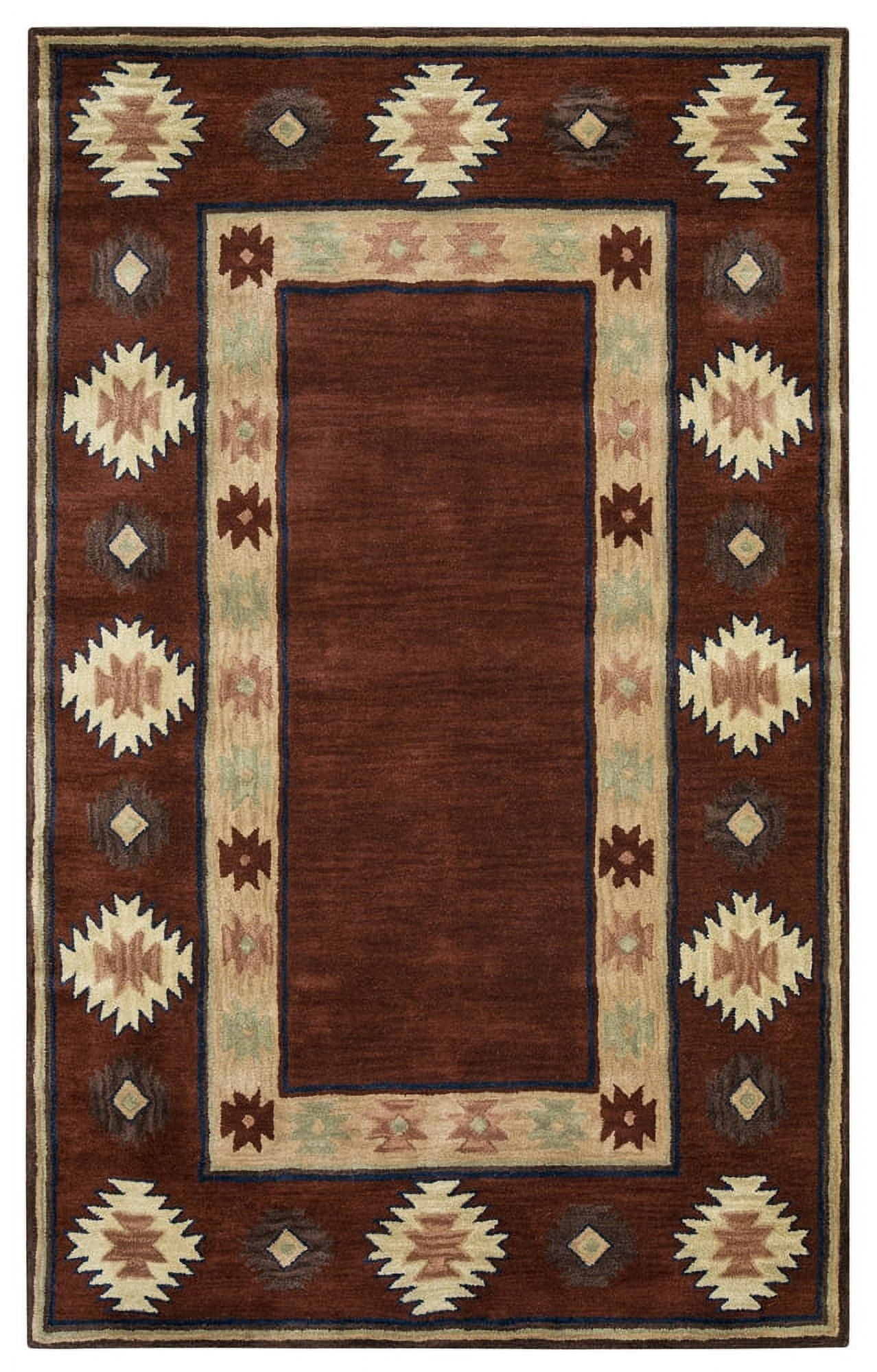 Rizzy Rugs Southwest Area Rug SU2014 Burgundy Blocks Cubes 6' 6" x 9' 6" Rectangle