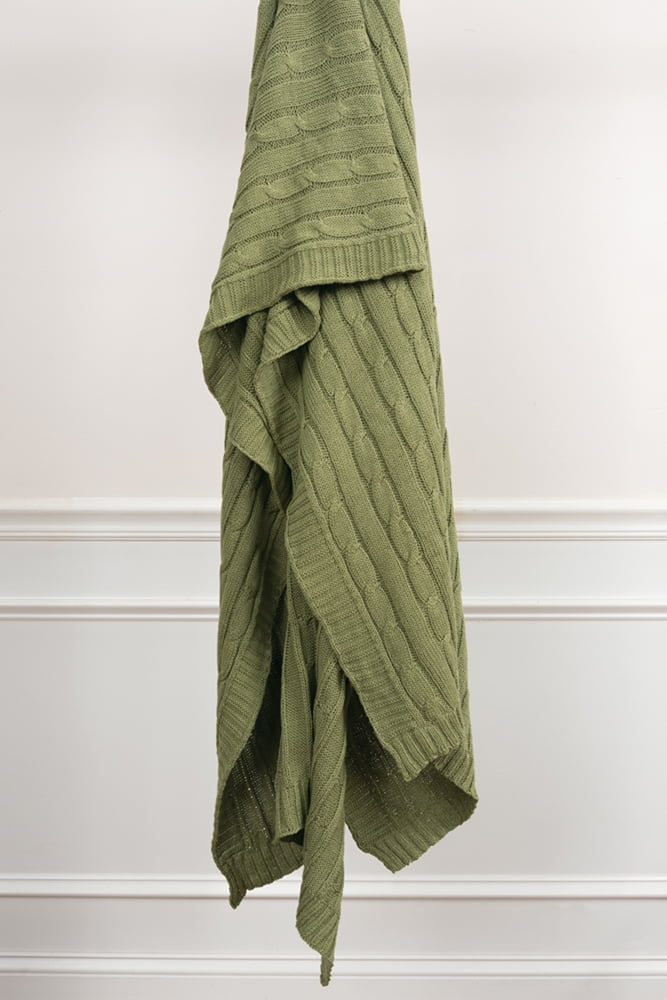 Rizzy Rugs Throw TH0154 Green Rows Bars 50" x 60" Rectangle