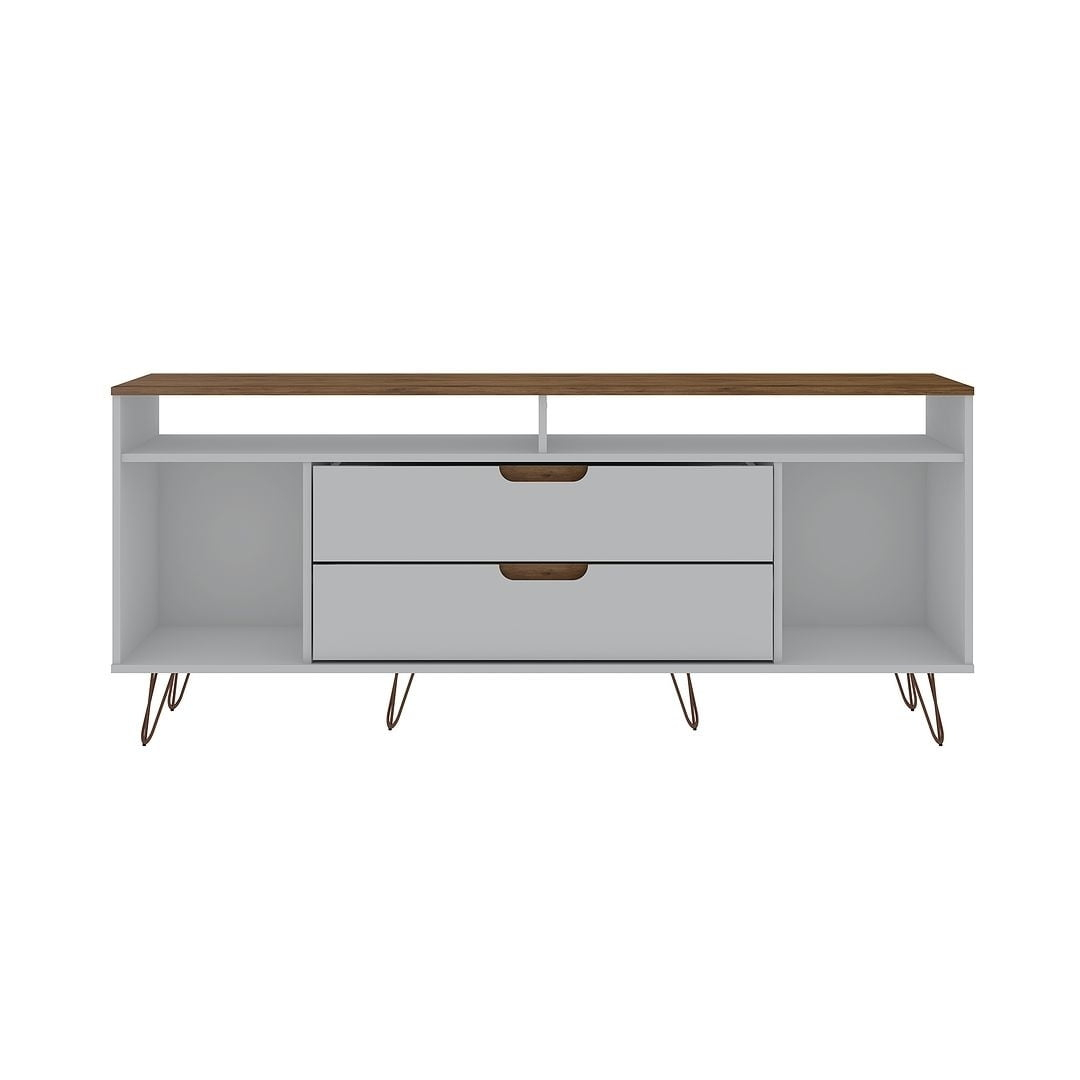 Rockefeller 62.99 TV Stand with Metal Legs and 2 Drawers
