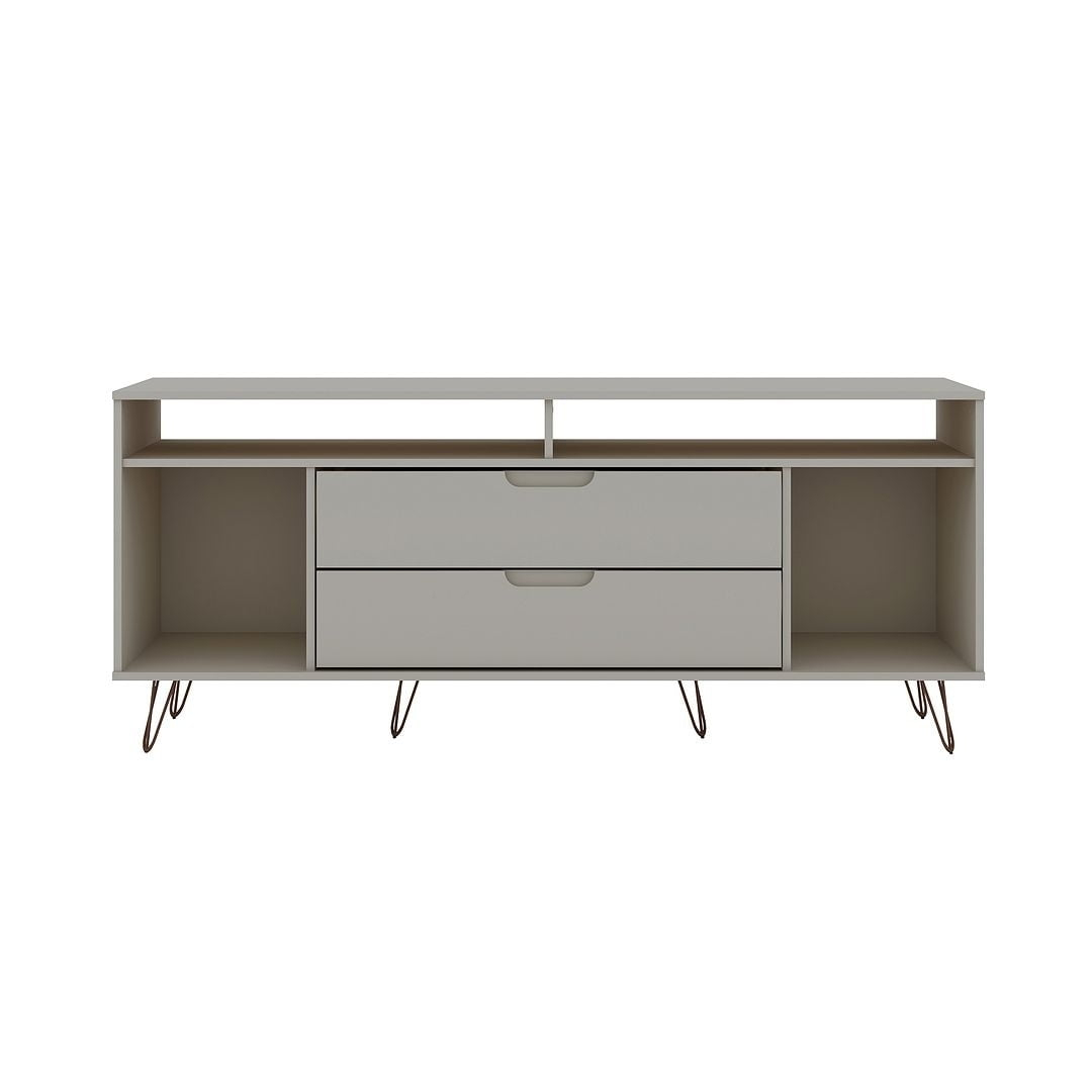 Rockefeller 62.99 TV Stand with Metal Legs and 2 Drawers