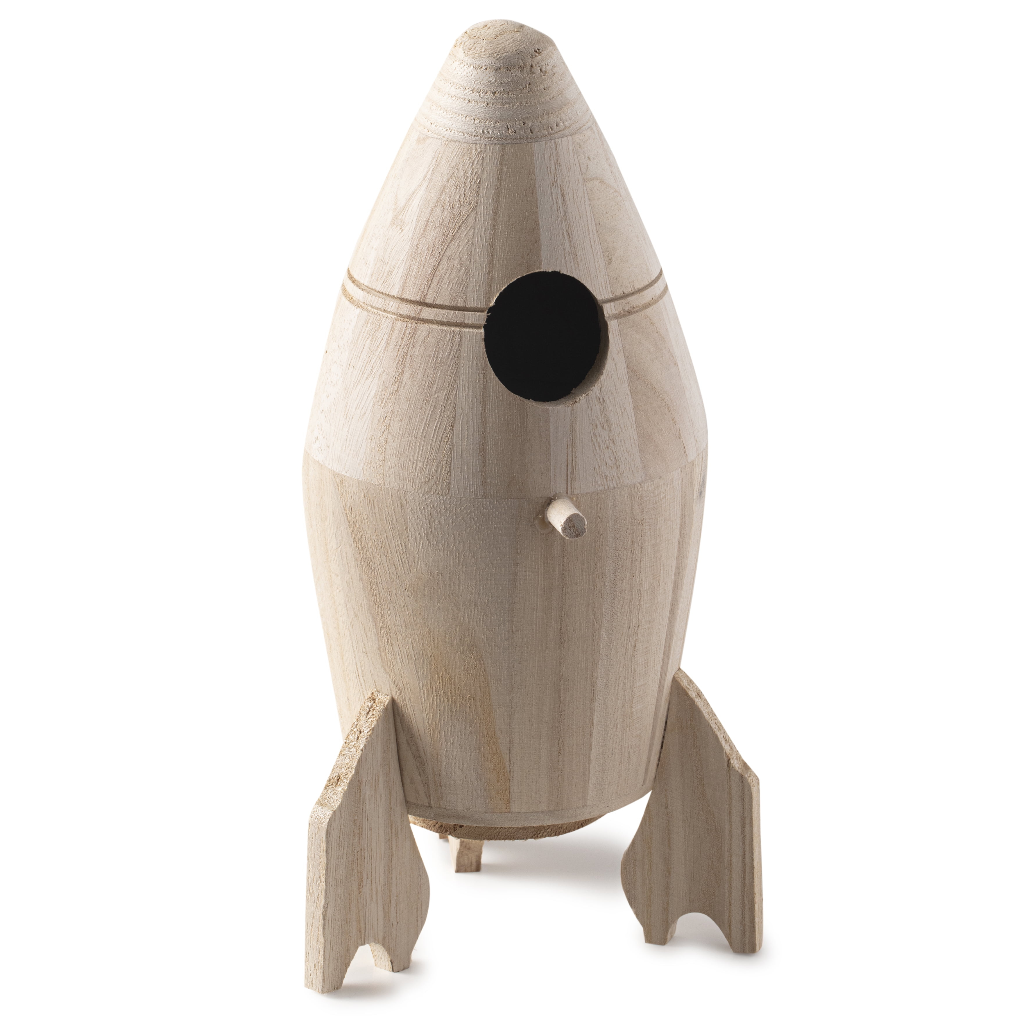 10.5" Rocket Ship Wood Birdhouse by Make Market®