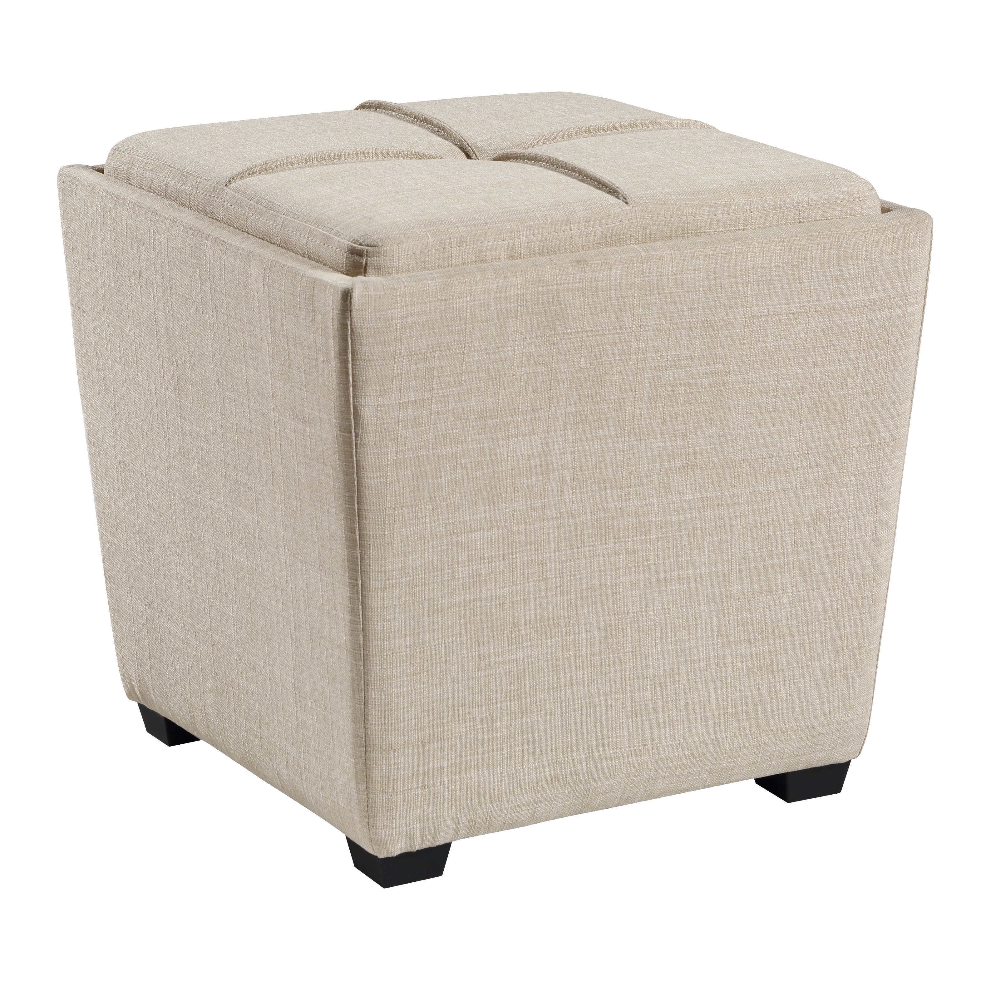 Rockford Storage Ottoman in Cream Fabric
