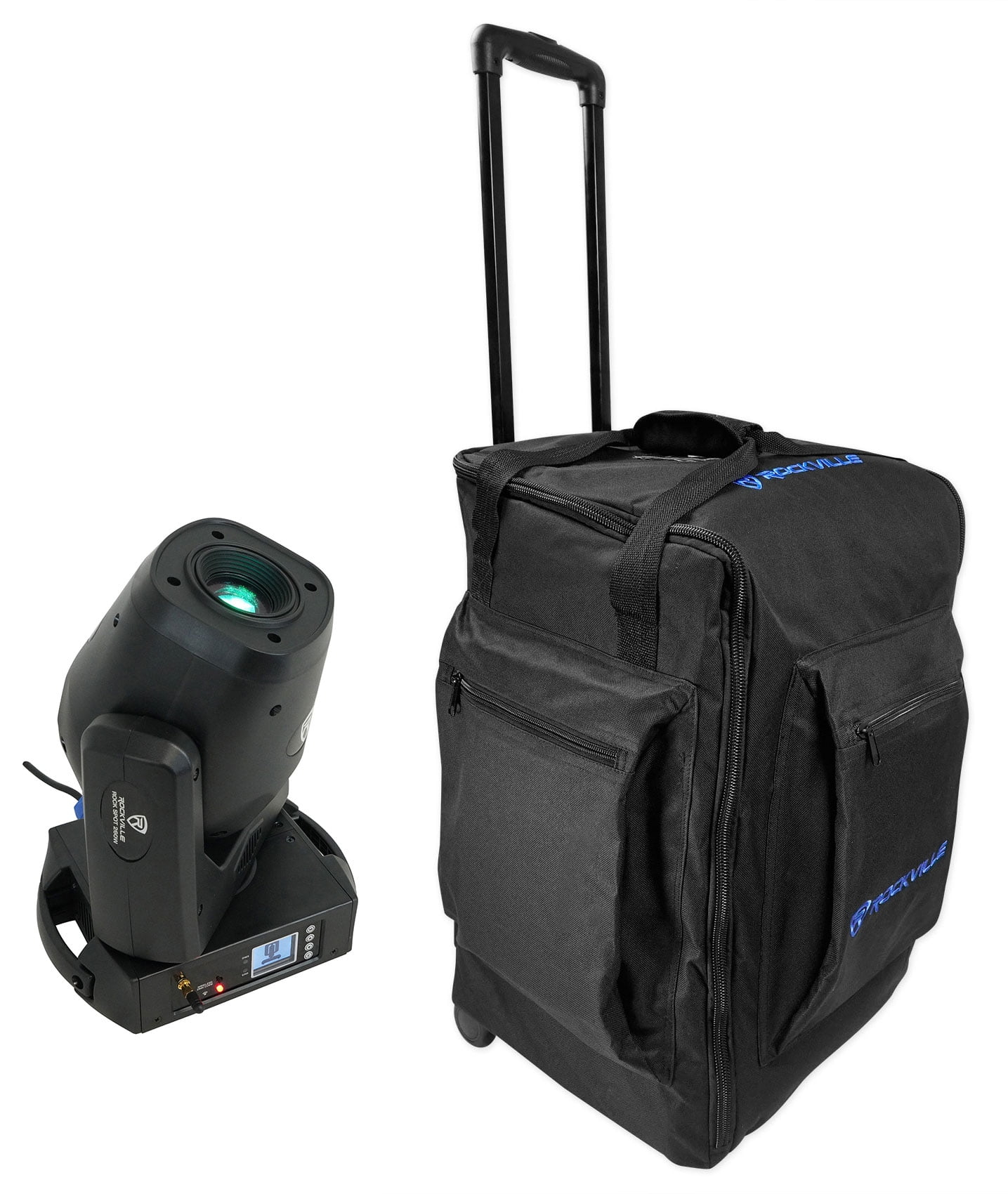 Rockville ROCK SPOT 260W DJ Moving Head Spot Light w/ Wireless DMX+Rolling Bag