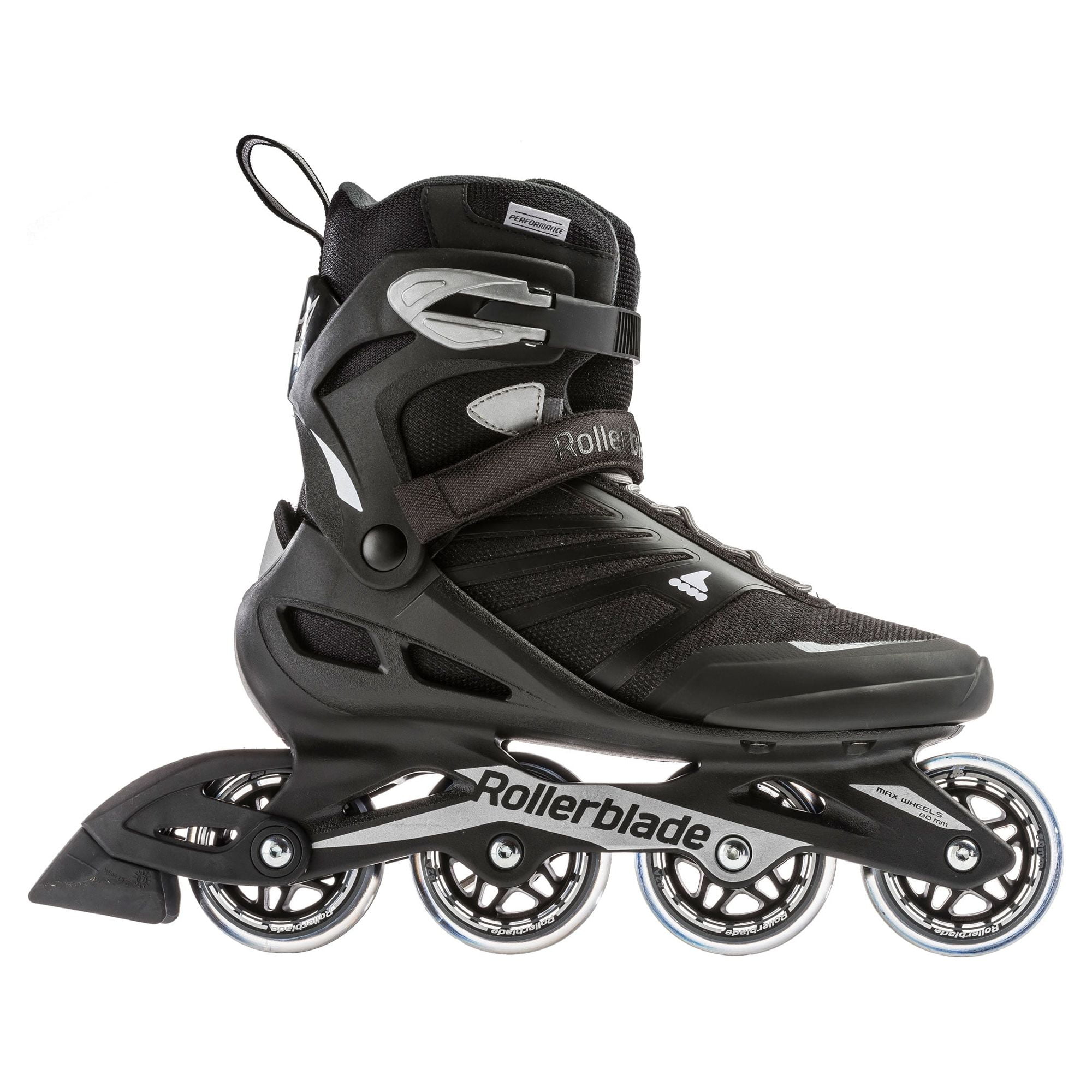Rollerblade USA Zetrablade Mens Adult Size 12 Fitness Inline Skate, Black/Silver