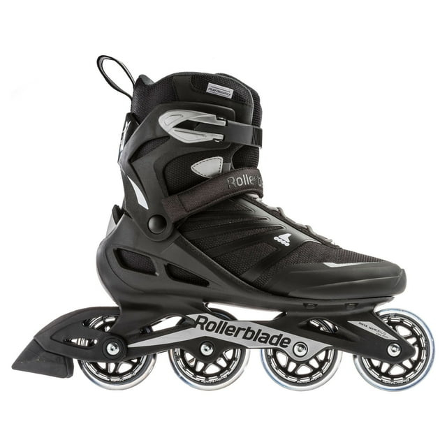 Rollerblade USA Zetrablade Mens Adult Size 12 Fitness Inline Skate, Black/Silver