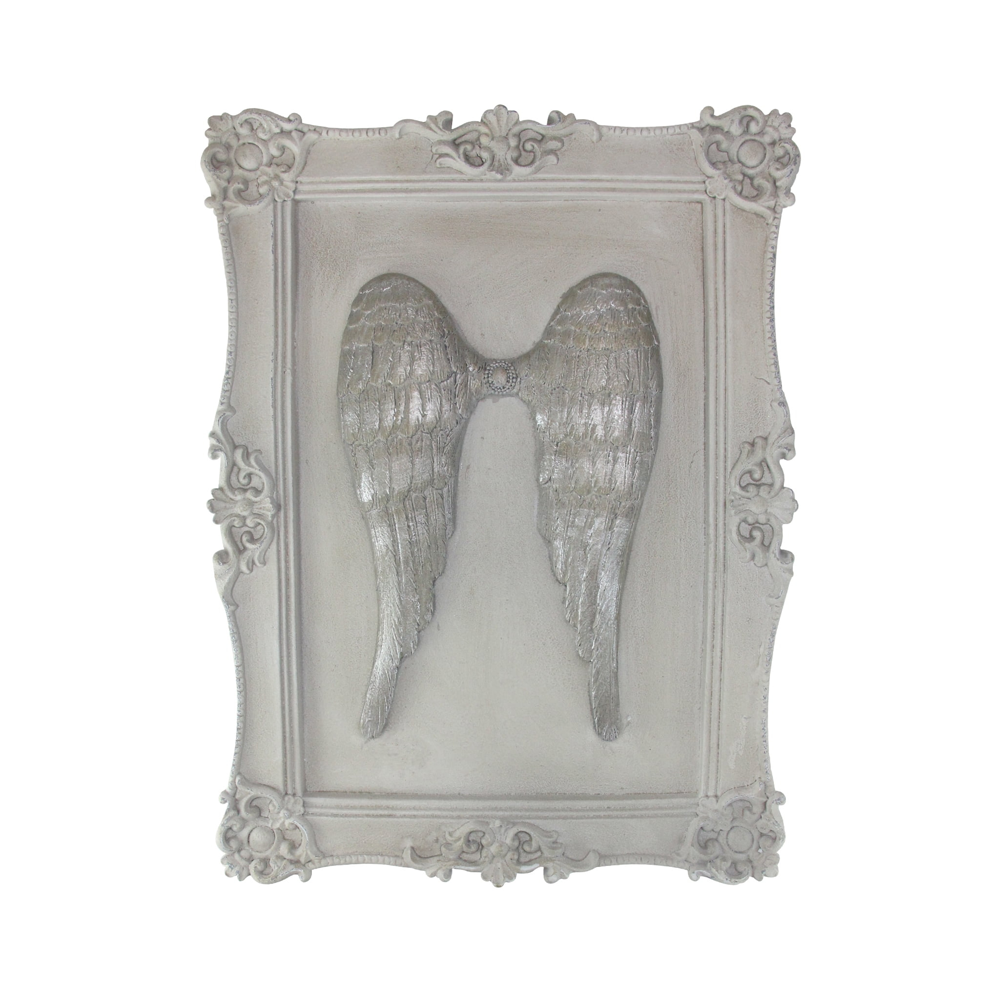 Roman 15.5" Religious 3-D Angel Wings Decorative Framed Wall Plaque