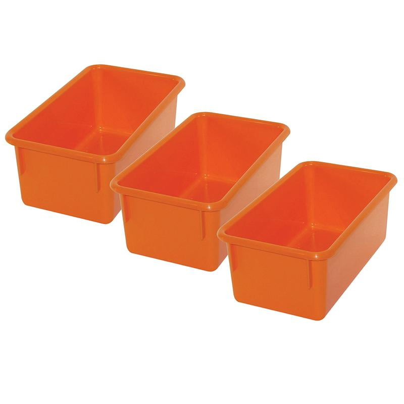 Romanoff Stowaway Tray no Lid, Orange, Pack of 3