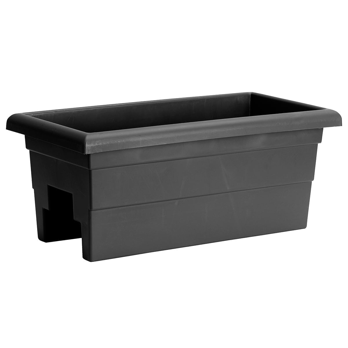 Novelty Countryside Weather Resistant Rail Planter, Black, 24"