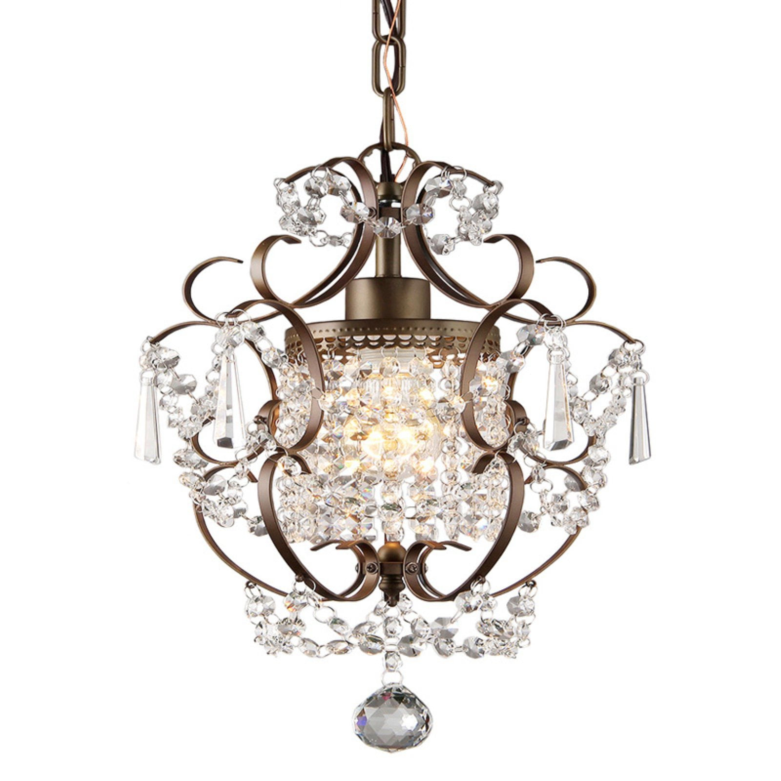 Warehouse of Tiffany Rosalie 1-light Antique Bronze 11-inch Crystal Chandelier