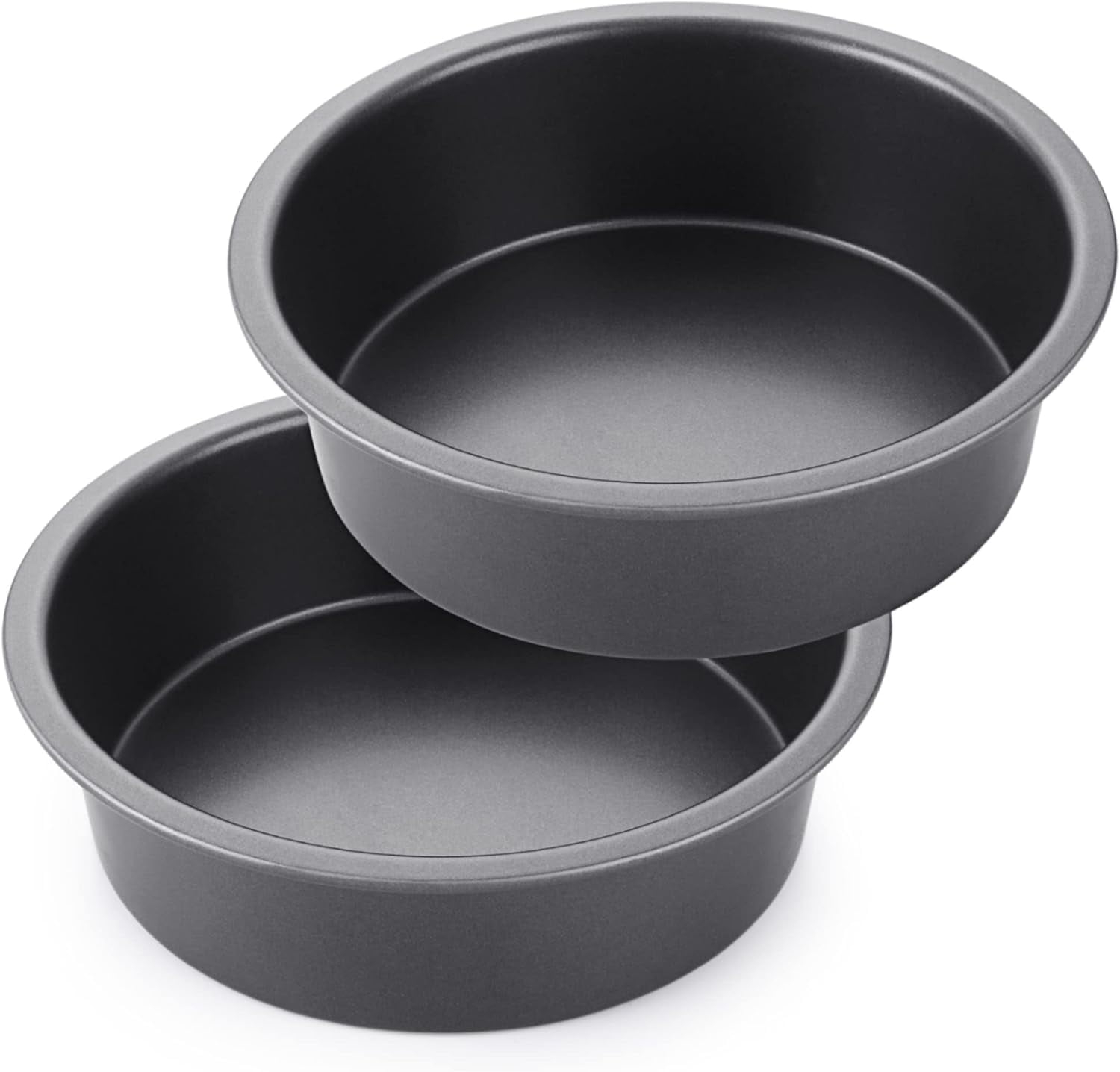 Round Cake Pan Set for Baking - 8 Inch, Nonstick Circle Cake Pans with Wider Grips, 2 Pieces Layer Cake Tin