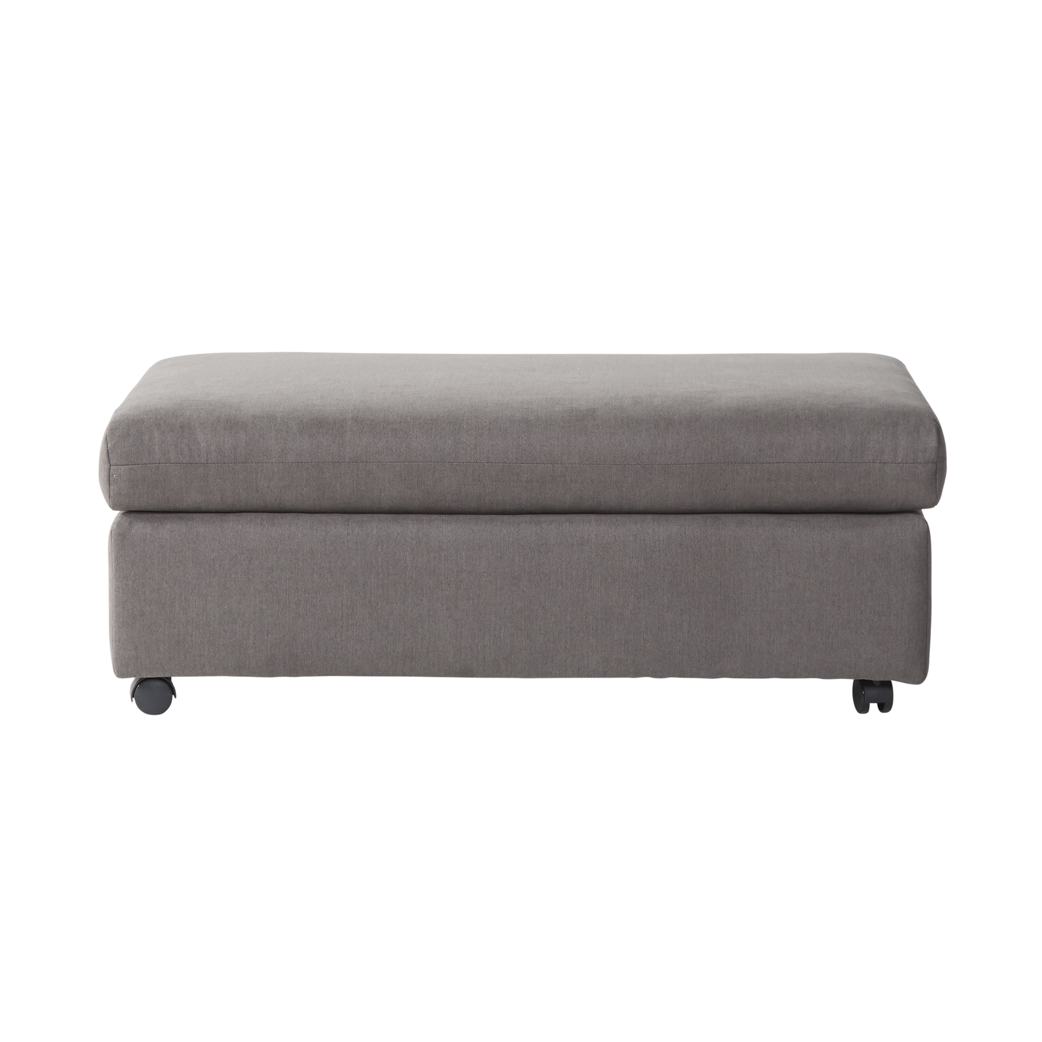 Roundhill Furniture Enda Living Room Fabric Ottoman, Carbon Gray