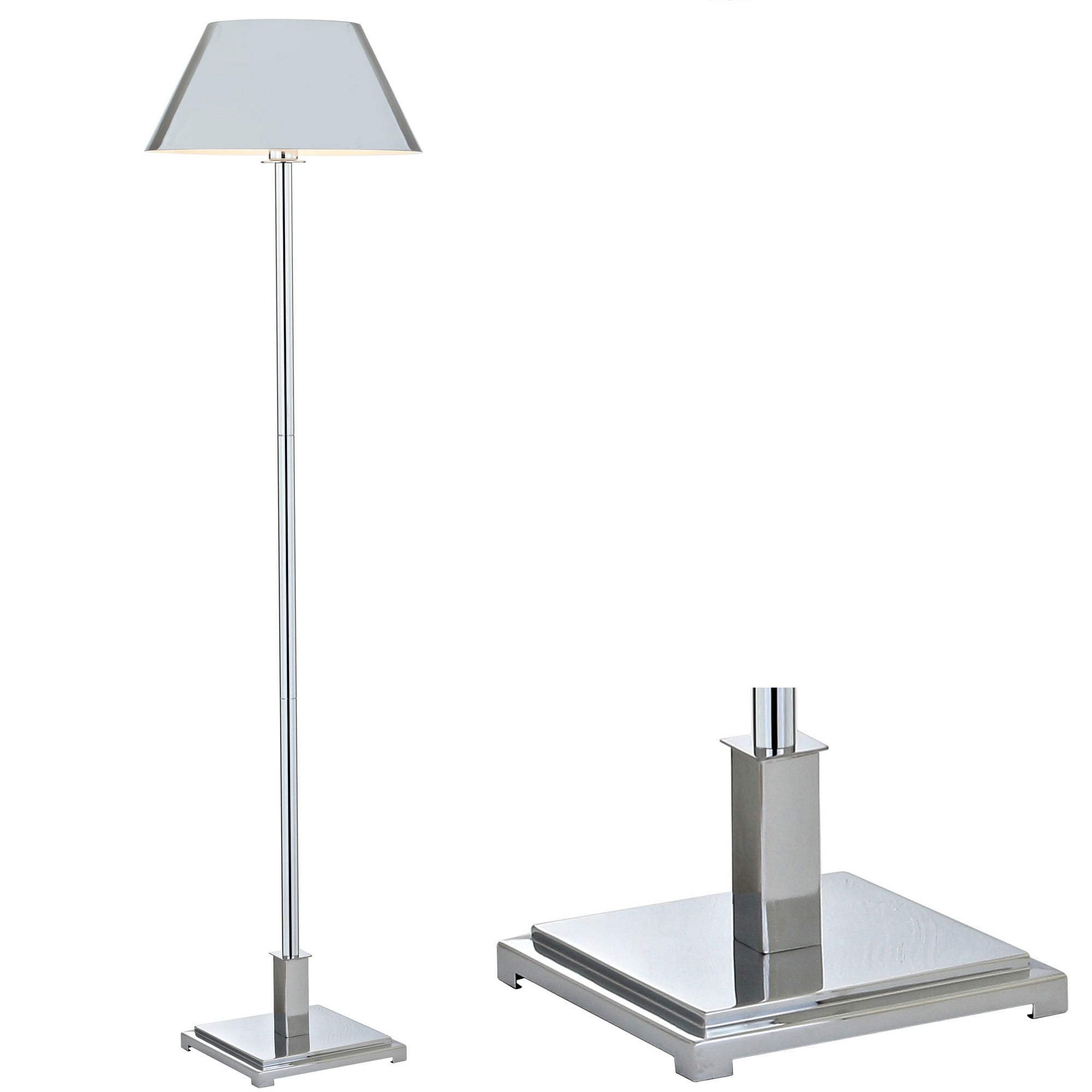 JONATHAN Y JYL6005A Roxy 60" Metal LED Floor Lamp, Contemporary, Modern, Transitional for living room, dinning room, bedroom, office Bulb Included, Chrome