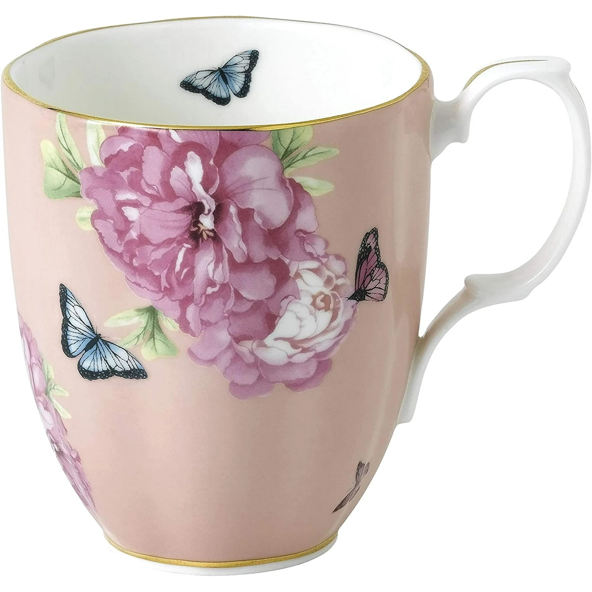 Royal Albert Miranda Kerr Friendship Mug, 13.5 Oz Hope Coral - Elegant Fine Bone China Cup, Floral Design, Handwash Only, Gift Boxed, Finest Quality Mug for Tea or Coffee