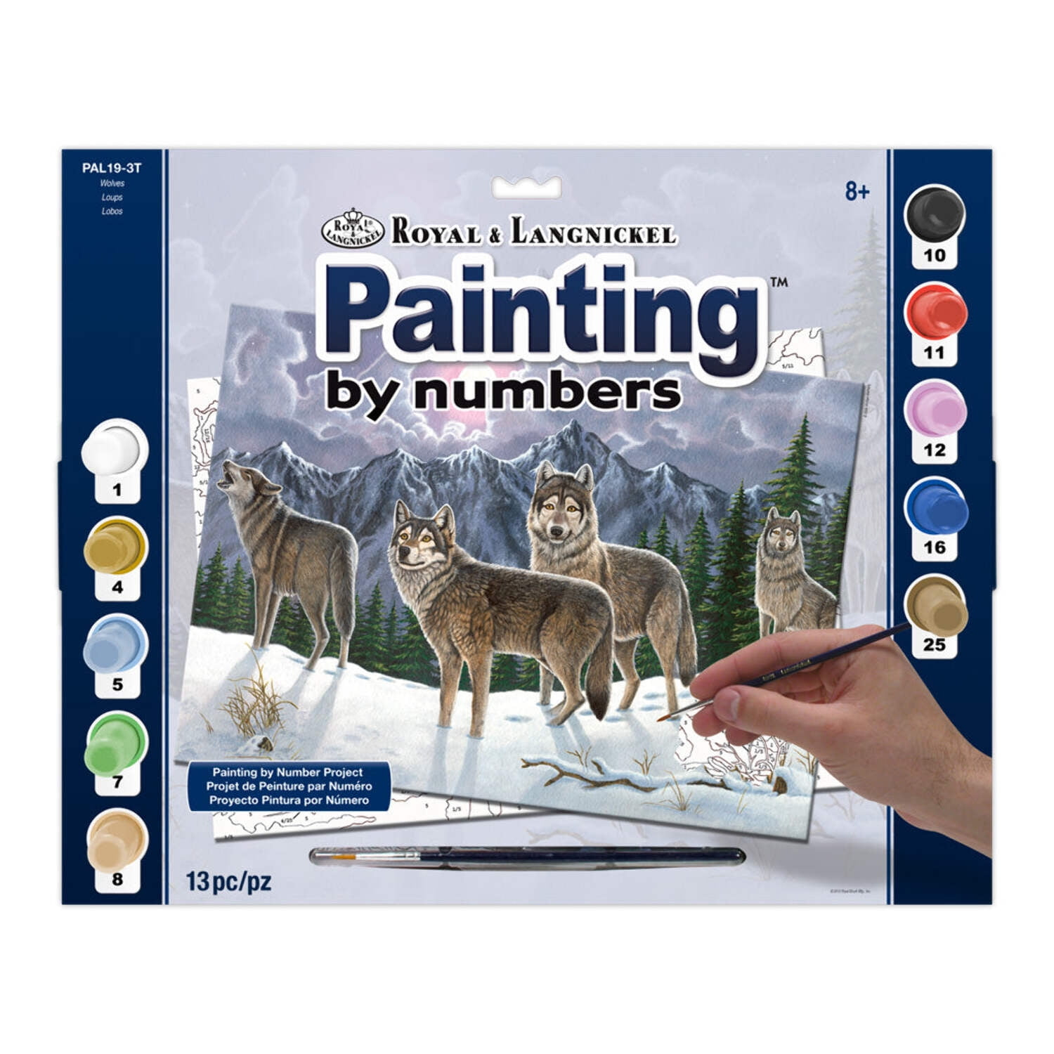 Royal Brush Adult Painting by Numbers Kit, Wolves
