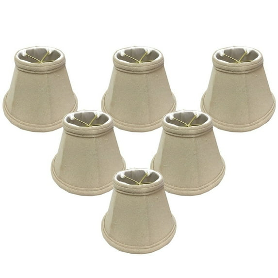 Royal Designs, Inc. Empire Chandelier Shade w/ Flame Clip Fitter,CS-104LNBG-6, Linen Beige, 3 x 6 x 4.25, Pack of 6