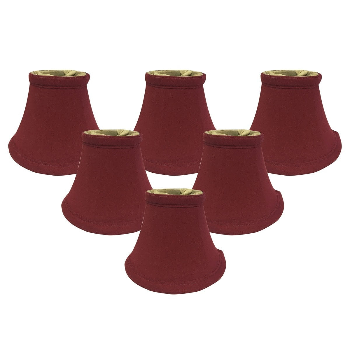 Royal Designs, Inc. True Bell Clip On Chandelier Shade CS-202BUR-6, Burgundy, 3 x 6 x 4.25, Pack of 6