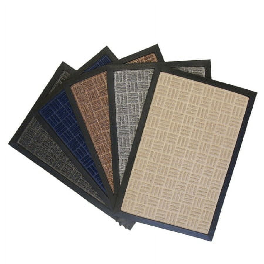 Rubber-Cal "Wellington" Rubber Backed Carpet Doormat - 16 x 24 inches - Tan Polypropylene Mat