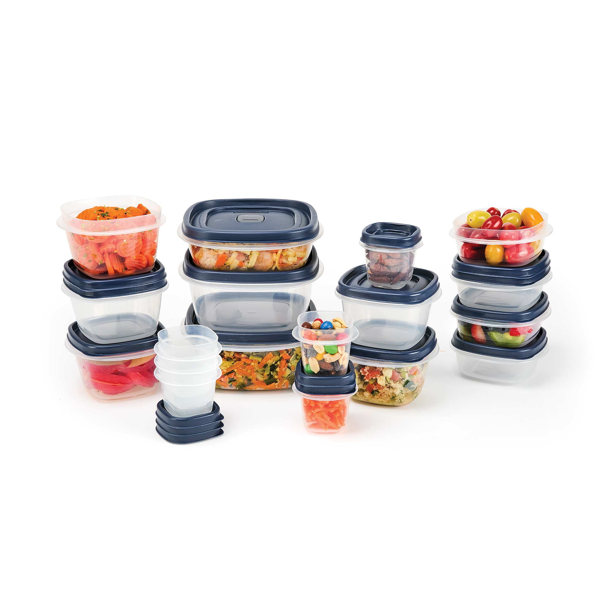 Rubbermaid Easy Find Lids Blue Plastic 36-Piece Food Storage Jar & Container Set (36 Count)
