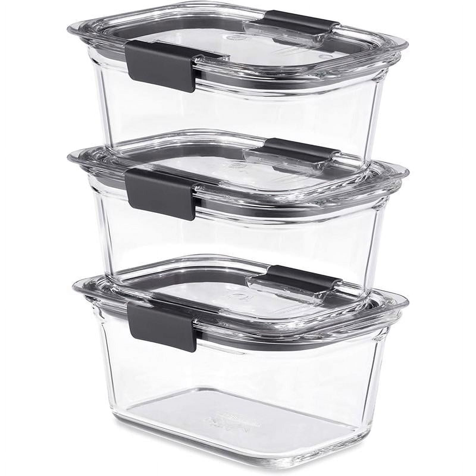 Rubbermaid 6013375 Brilliance Clear Food Container & Lid, Pack of 3