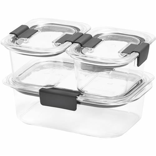 Rubbermaid® Brilliance® Leak-Proof Food Storage Containers with Airtight Lids, Set of 3 (6 Pieces Total) | BPA-Free & Stain Resistant