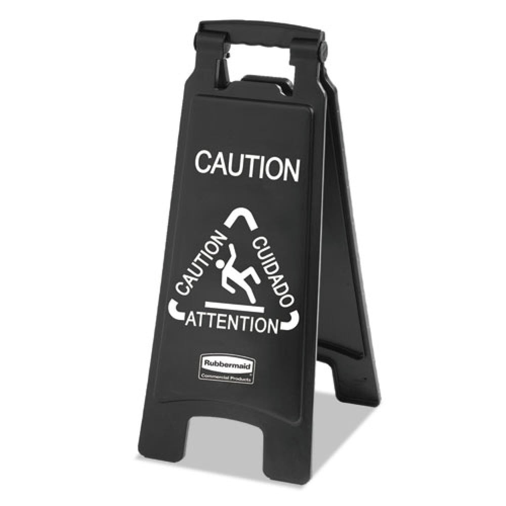 Rubbermaid Commercial Products Executive 2-Sided Multi-Lingual Caution Sign