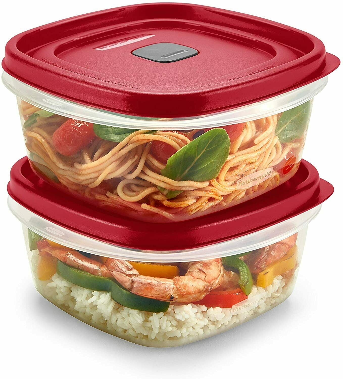Rubbermaid Easy Find Lids 5-Cup Food Storage Containers With Red Vented Lids (Pack of 2 containers)