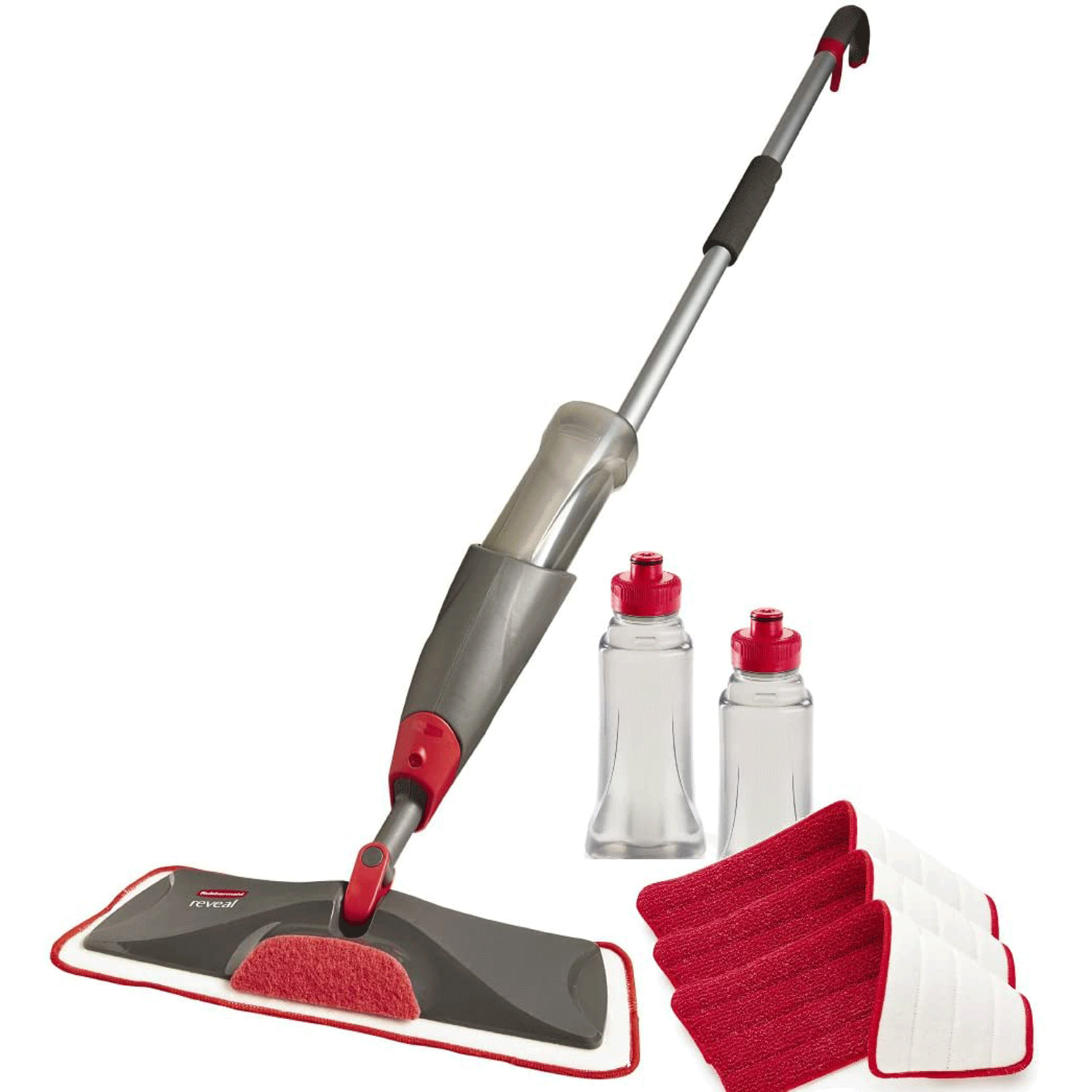 Rubbermaid Reveal Spray Microfiber Floor Mop Cleaning Kit for Laminate & Hardwood Floors, Spray Mop with Reusable Washable Pads, Commercial Mop