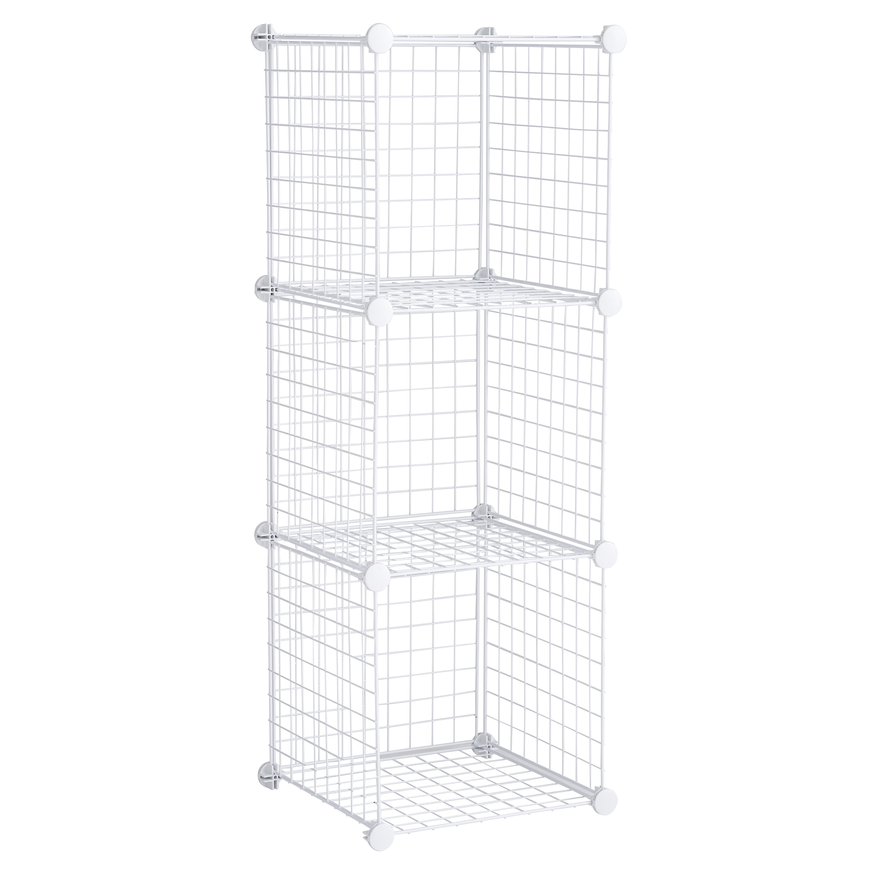 Rubbermaid 3-Piece Stackable Modular Storage Cube Set, Closet Organizer, White