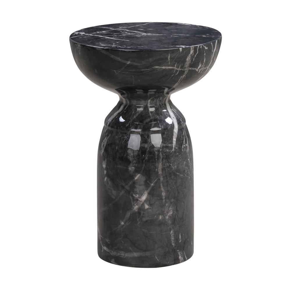 Rue Black MarbleSide Table by TOV Furniture