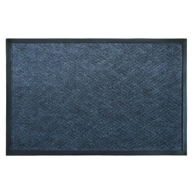 RugSmith Moulded Cobalt Rubber Poly Outdoor Doormat, 24" x 36"