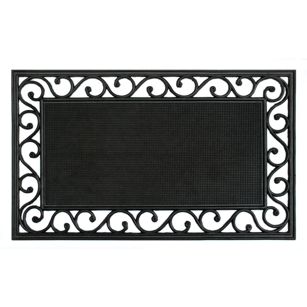 RugSmith Moulded Rubber Trellis Edge Outdoor Doormat, 18" x 30"