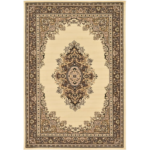 Rugs.com Amaya Collection Rug – 6' x 9' Ivory Medium Rug Perfect For Bedrooms, Dining Rooms, Living Rooms