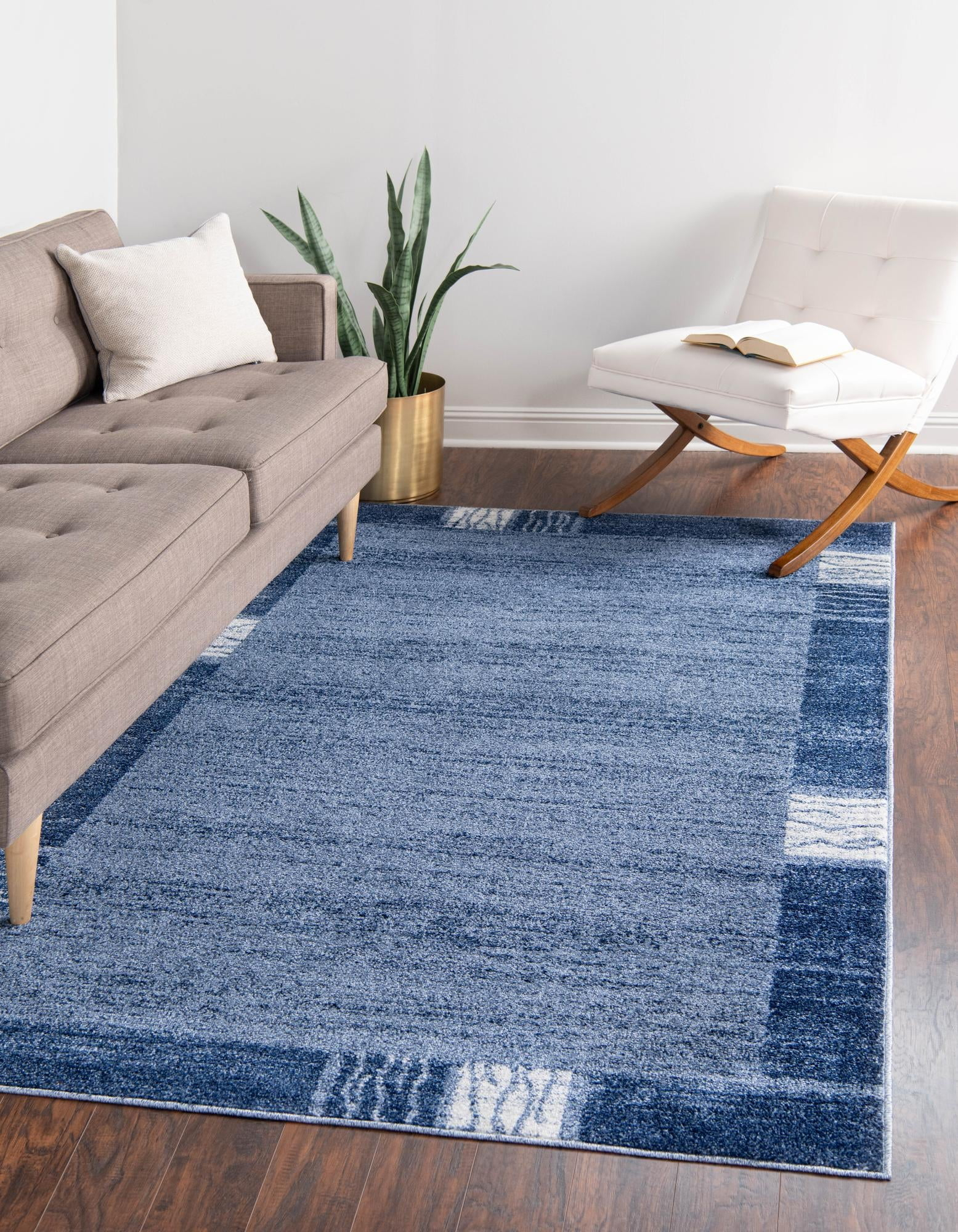 Rugs.com Angelica Collection Rug – 7' x 10' Light Blue Medium Rug Perfect For Bedrooms, Dining Rooms, Living Rooms