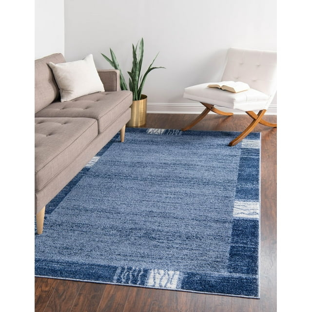 Rugs.com Angelica Collection Rug – 7' x 10' Light Blue Medium Rug Perfect For Bedrooms, Dining Rooms, Living Rooms