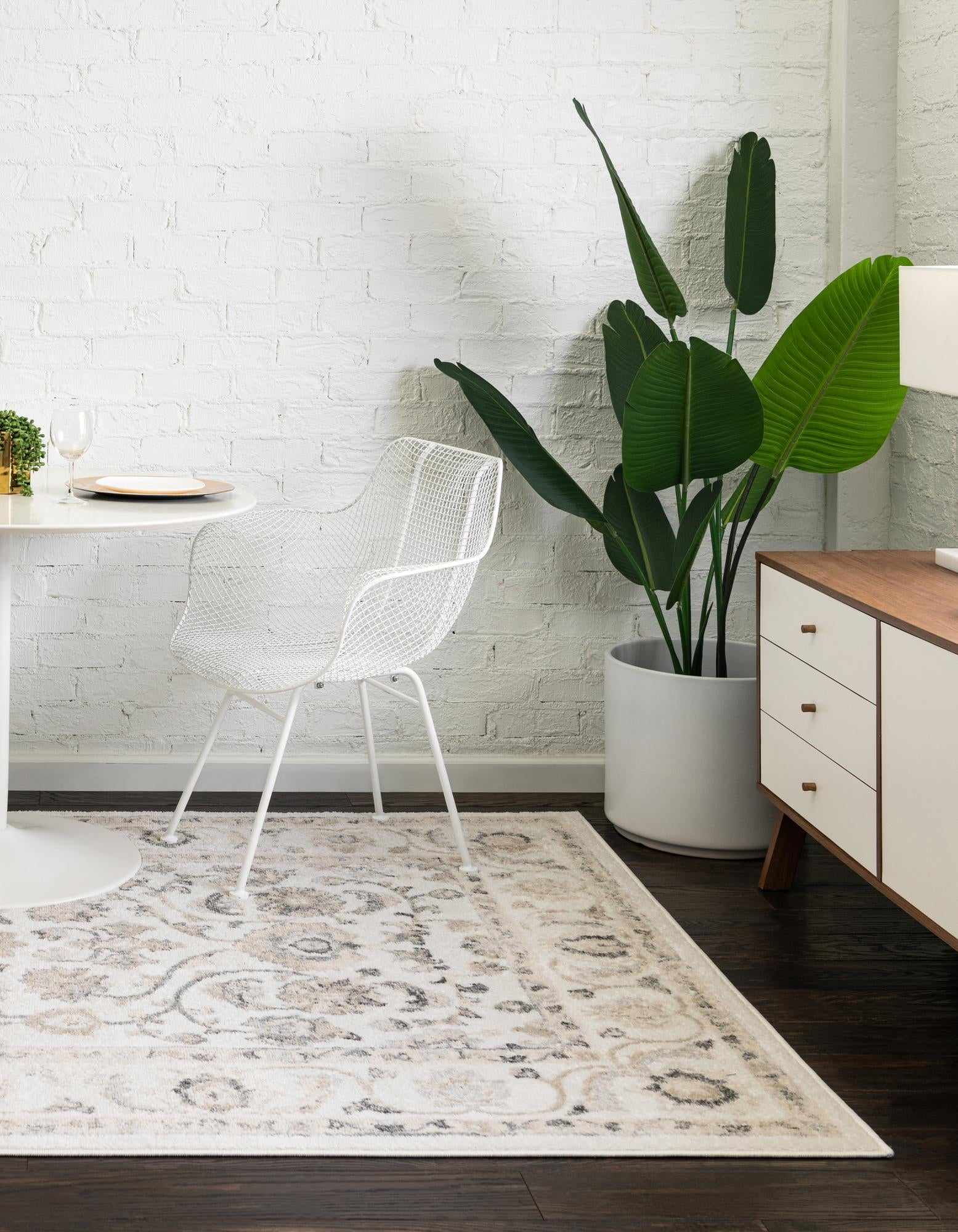 Rugs.com Aurelia Collection Rug – 10' x 13' Ivory Medium-Pile Rug Perfect For Living Rooms, Large Dining Rooms, Open Floorplans