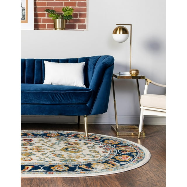 Rugs.com Aurelia Collection Rug – 4' x 6' Oval Multi Medium-Pile Rug Perfect For Living Rooms, Large Dining Rooms, Open Floorplans