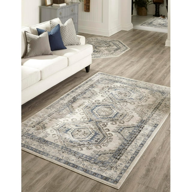 Rugs.com Charlotte Collection Rug – 3' x 5' Aqua Low-Pile Rug Perfect For Living Rooms, Large Dining Rooms, Open Floorplans