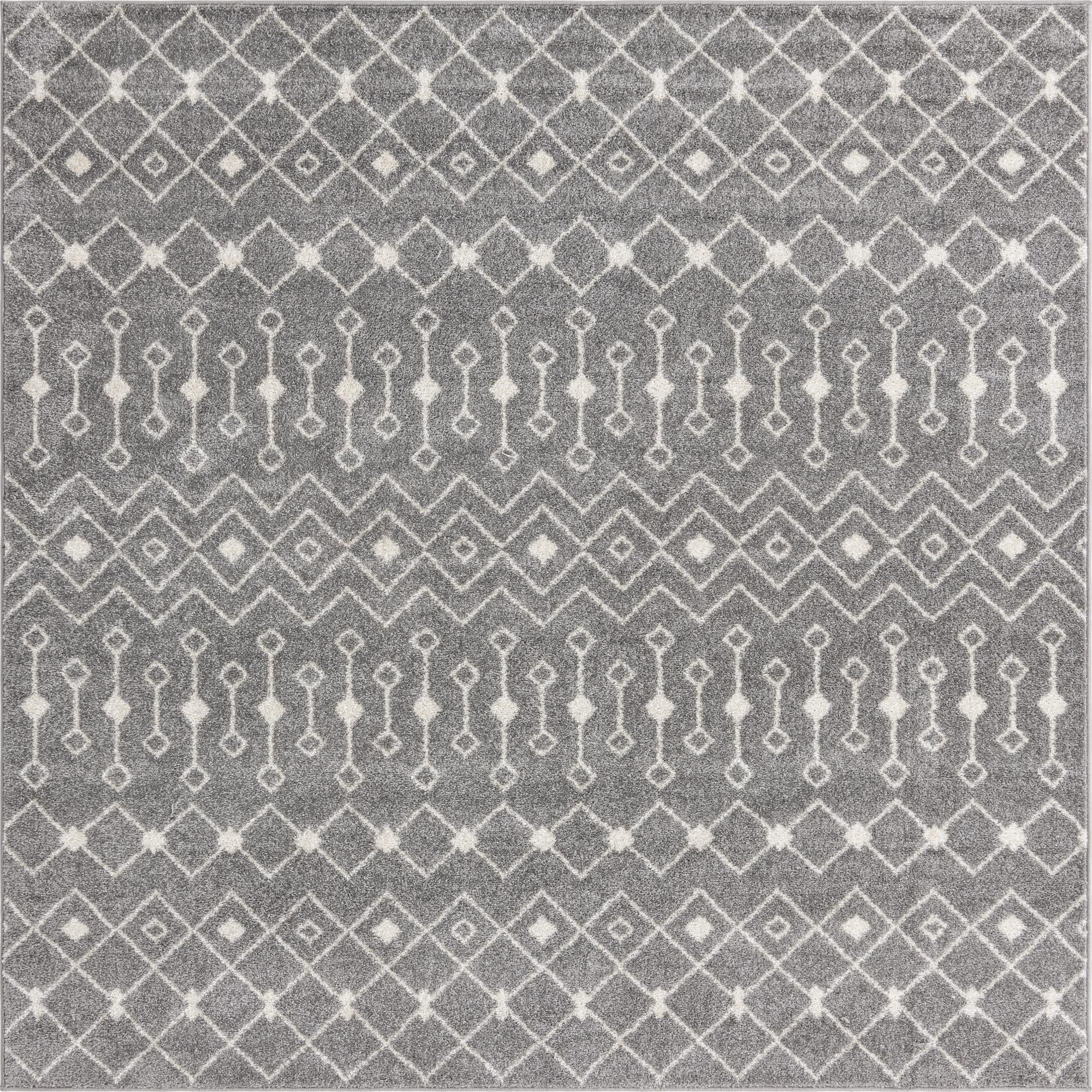 Rugs.com Moroccan Trellis Collection Rug – 8' x 10' Gray Medium Rug Perfect For Living Rooms, Large Dining Rooms, Open Floorplans