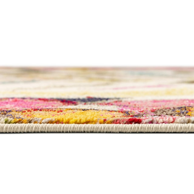 Rugs.com Vivid Collection Rug – 4' x 6' Multi Medium-Pile Rug Perfect For Living Rooms, Large Dining Rooms, Open Floorplans