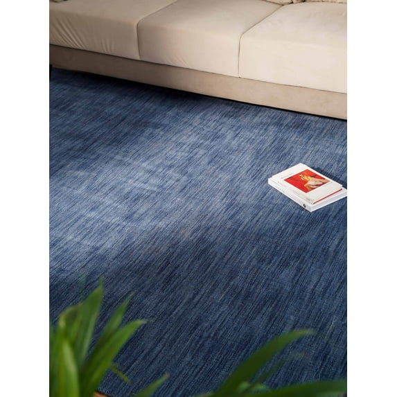 Rugsotic Carpets Handmade Rugs Hand Knotted Loom Rectangle 6'x9' Blue Wool for Indoor Use