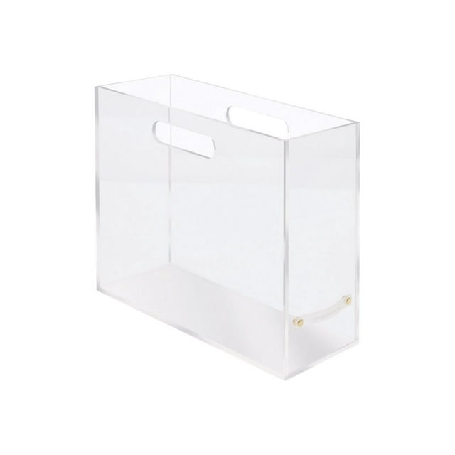 RUSSELL + HAZEL Acrylic File Box Slim: Clear Desk Organizer, Office Supplies, File Holder, 10" H x 12.25" D x 4.5" W