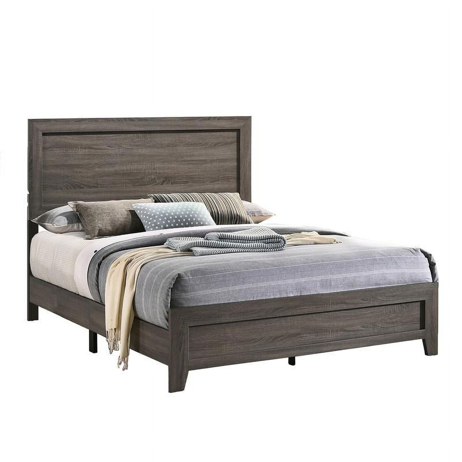 Rustic Full Sized Bed in Gray Wood