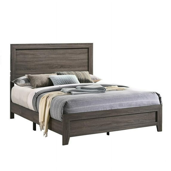 Rustic Full Sized Bed in Gray Wood